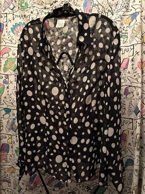 Como polka dot sheer  silk blouse